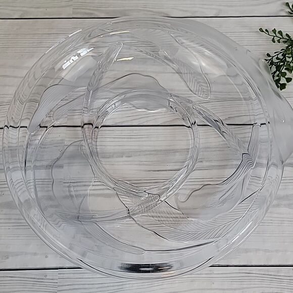 Mikasa Calla Lilly Clear Glass Serving Plate 14" Round - Picture 2 of 7